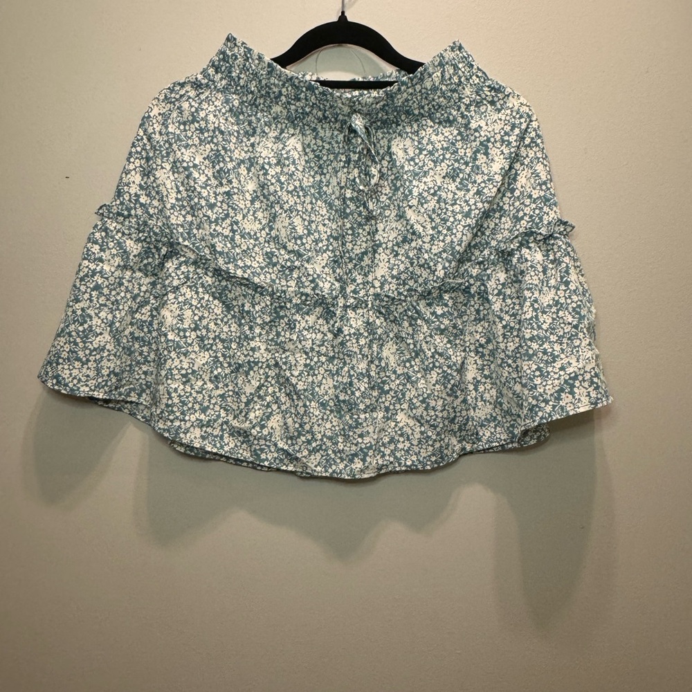Floral Blue and White Skirt
